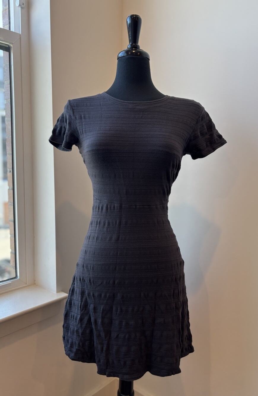 Women’s Dress Jack Wills Navy Blue Ribbed Striped Short Sleeved US 4 UK 8